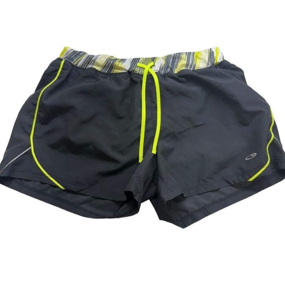 Women's Champion Running Shorts - Black/Yellow - Size M